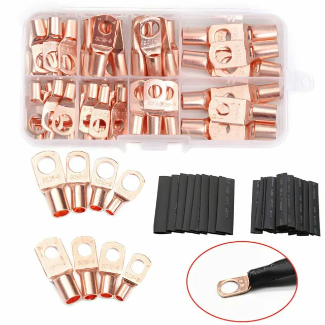 140 Copper Tube Terminal Set Battery Welding Cable Lug Ring Crimp Connector Tool