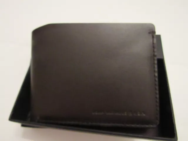 NWT John Varvatos USA brown color unlined leather billfold wallet