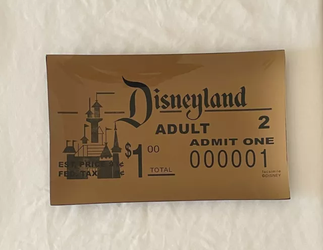 RARE Disneyland 50th Anniversary Magical Memories Glass Ticket Tray Disney VTG