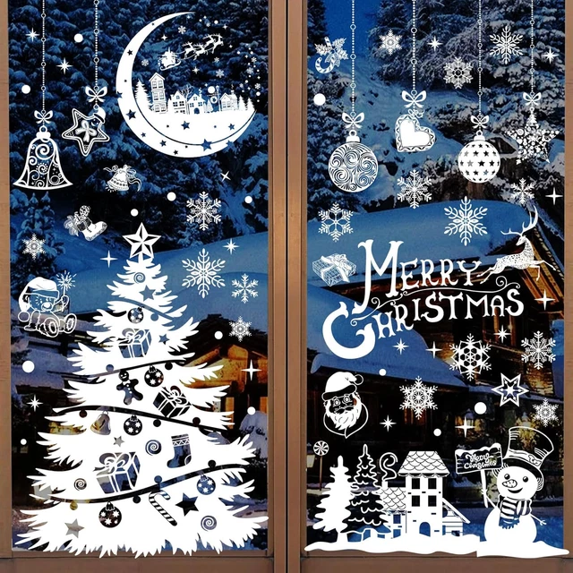 Pegatinas Navidad Para Puertas 162 Pegatinas Navideñas Para Ventanas - Adhesivos Electroestáticos Reutilizables Decoracion Navidad Escaparates