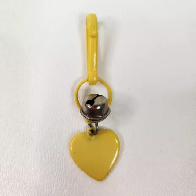 Vintage 1980s Plastic Bell Charm Heart For 80s Necklace