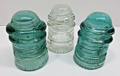 3 pc. Vintage Glass Insulators Hemingray No.12