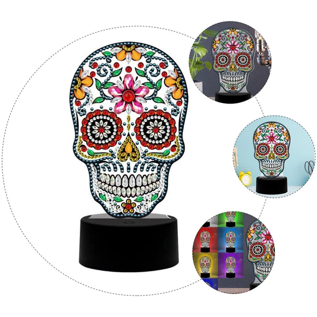 HALLOWEEN SKULL DESK Lamp LED Bedside Light Night Painting Table £15.69