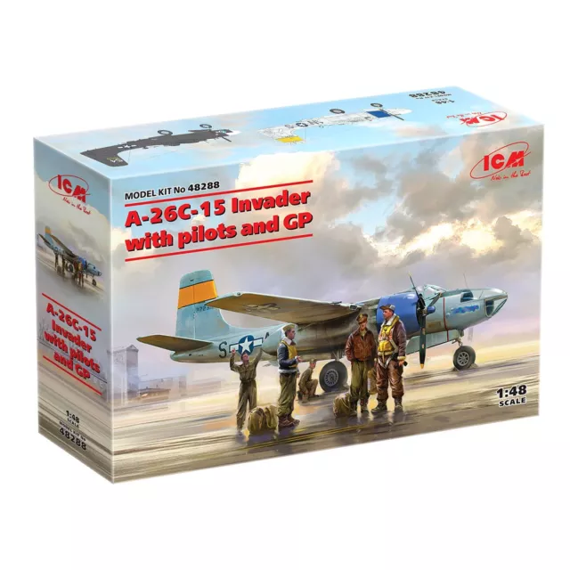 ICM 48288 model aircraft 1:48 A-26С-15 Invader with pilots and ground personnel