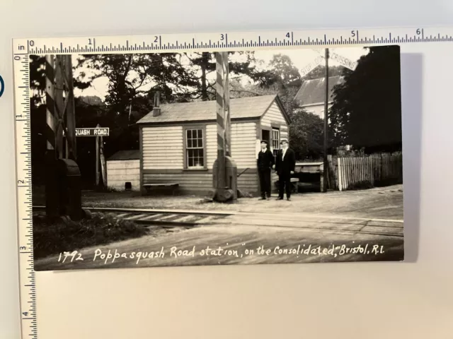 Vintage photo NY NH & H Railroad station Poppasquash Road Bristol Rhode Island