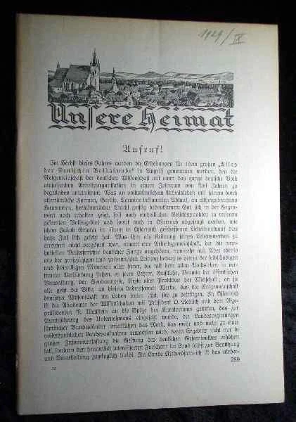 Unsere Heimat. - Neue Folge Jahrgang II., 1929, Nr. 9 - Monatsblatt des Vereines
