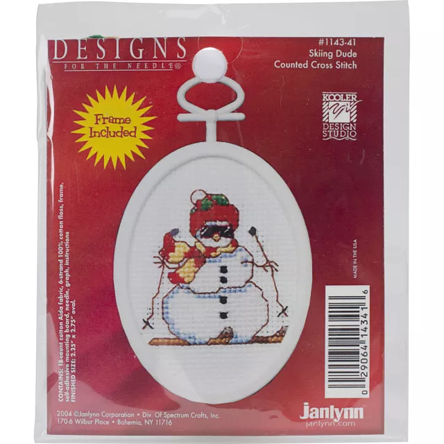 Janlynn Mini Counted Cross Stitch Kit 2.75" Oval-Skiing Dude (18 Count), 1143-41