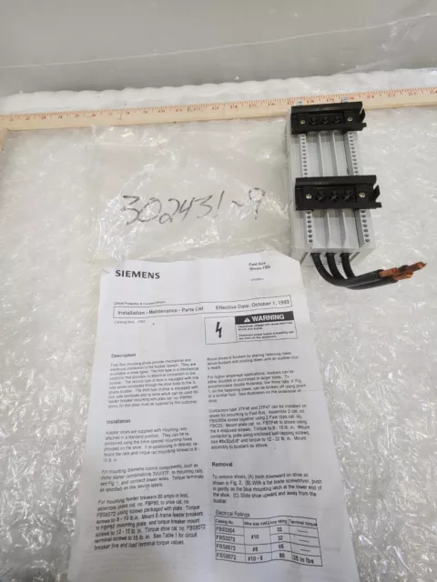 Siemens Fbs6572 Fast Bus Adapter Shoe