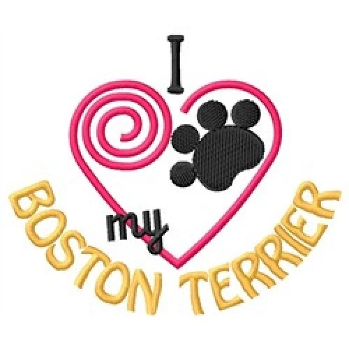 I "Heart" My Boston Terrier Ladies Fleece Jacket 1333-2 Size S - XXL