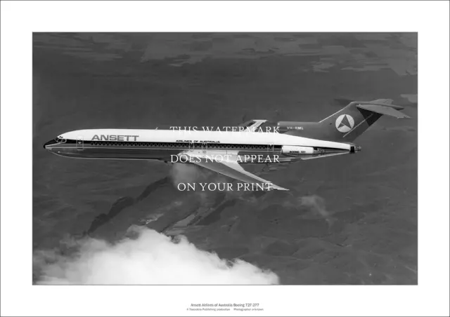 Ansett Airlines of Australia Boeing 727 A3 Art Print – 42 x 29 cm Poster