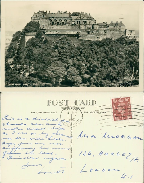 Stirling Castle From South 1952 Troon Cancel Real Photo