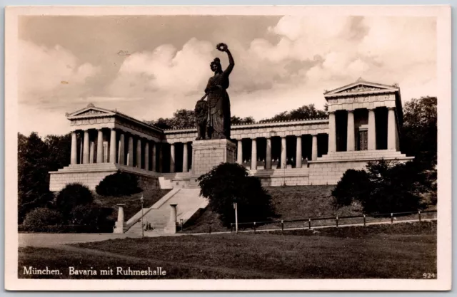 RPPC Germany Munich Bavaria mit Ruhmeshalle Hall of Fame Postcard