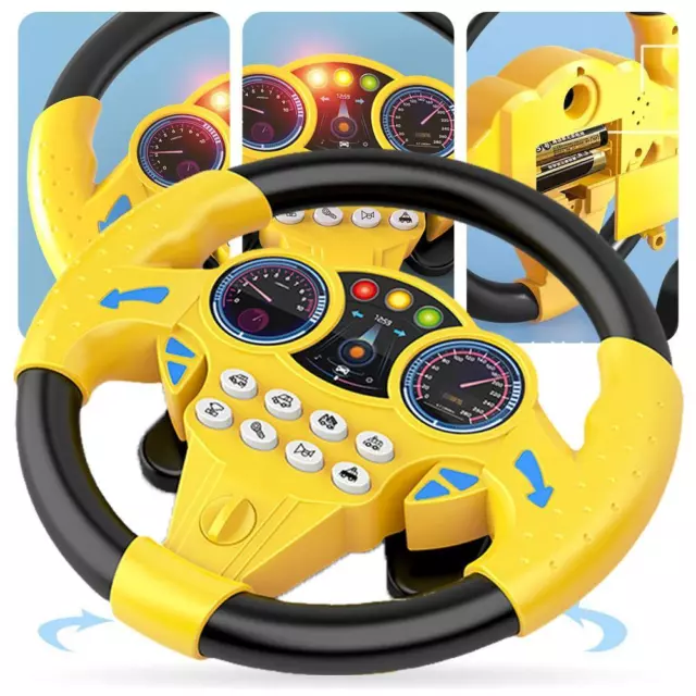 Simulation Driving Car Toy Steering Wheel Kids Baby 2024 NEW Interactive F9T1