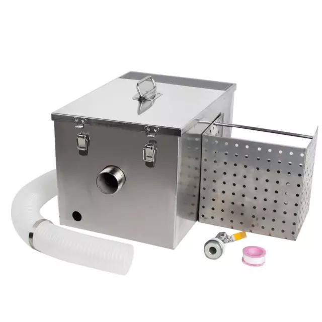 Stainless Steel Grease Trap Set - Removable Baffles Easy Clean  Waste Mgmt