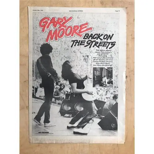 GARY MOORE BACK ON THE STREETS (A) POSTER SIZED original music press advert from