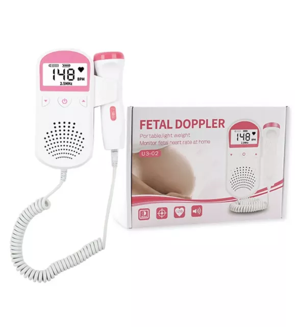 Fetal Doppler Detector Baby Heart Beat Rate Probe Prenatal Monitor Ultrasonic UK