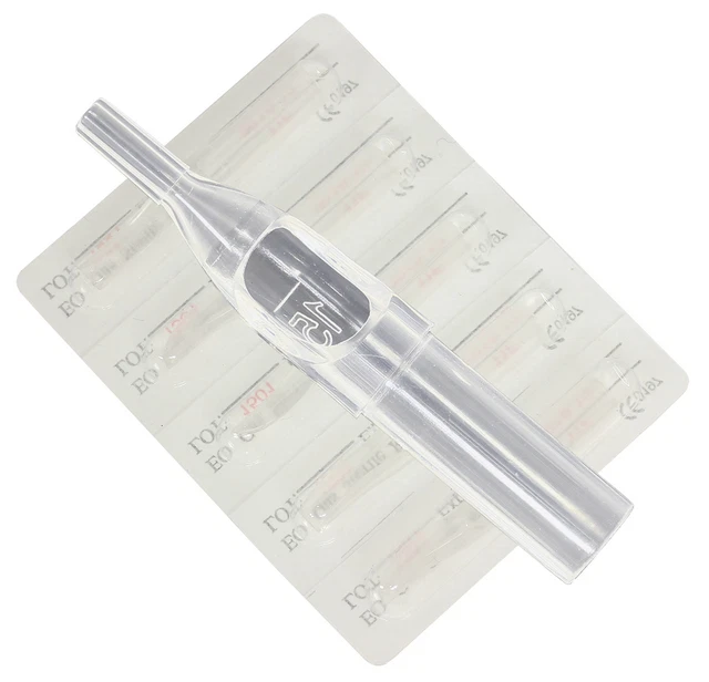 {PiA} punta tatuaggio rotonda 5 x 15 trasparente punta tatuaggio monouso 15R punta tatuaggio