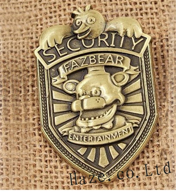 HOT FNAF FIVE Nights at Freddy's Security Badge Pin Silver Gifts 2" NEW ...