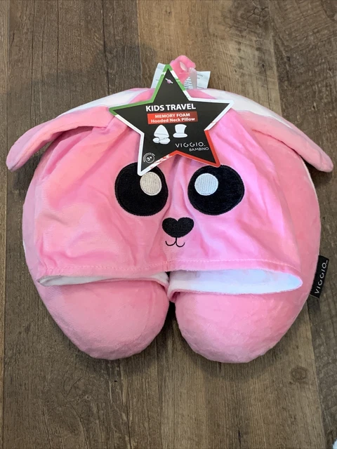 kids Travel Memory Foam Hooded Neck Pillow Viggio Bambino BUNNY
