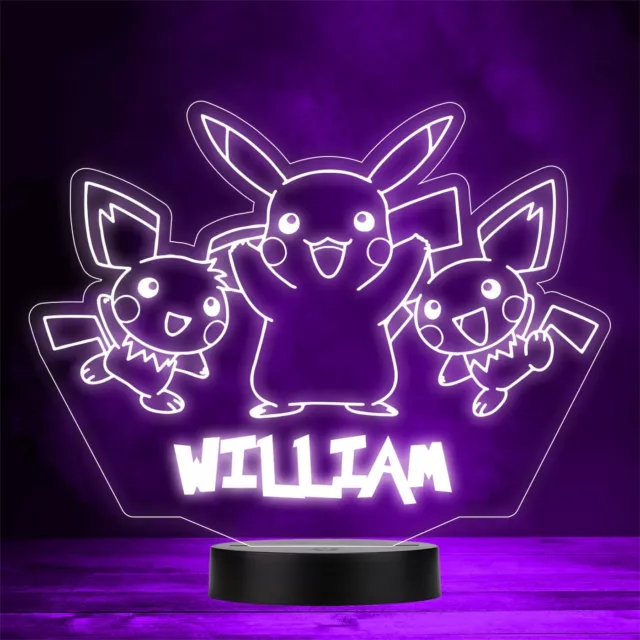 Pikachu Personalised Gift Colour Changing LED Lamp Night Light