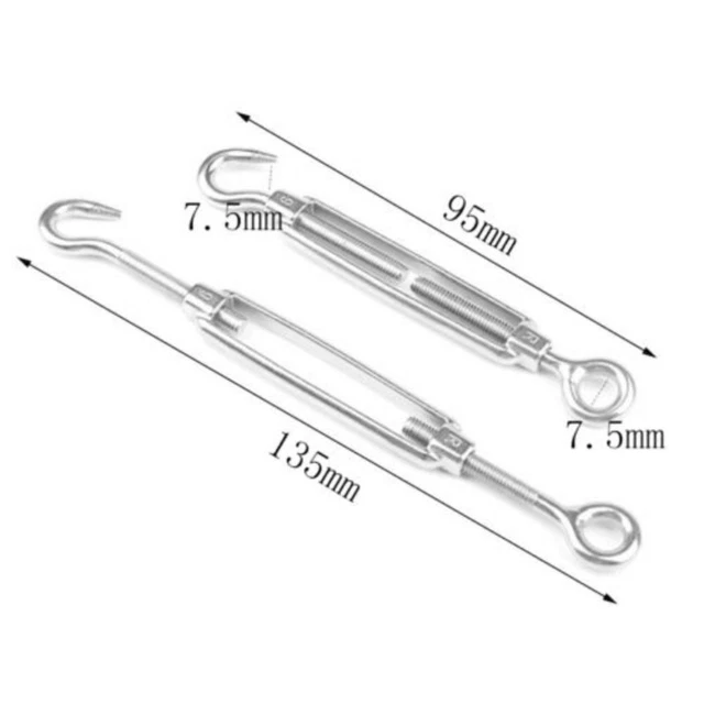 304 Stainless Steel Turnbuckle Wire Tensioner Strainer Hook And Eye Rope M4-M24 - View #7
