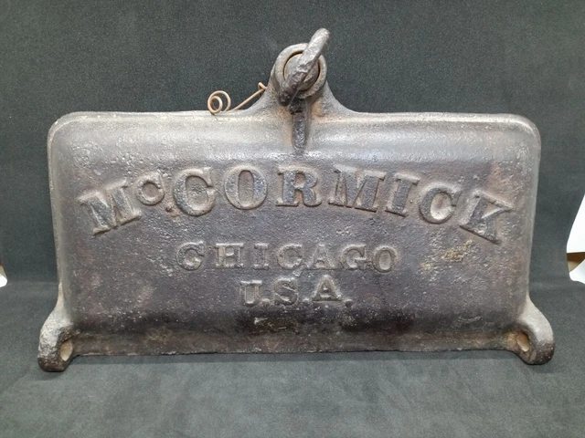 Antique McCormick Heavy Cast Iron Door Cover Chicago USA