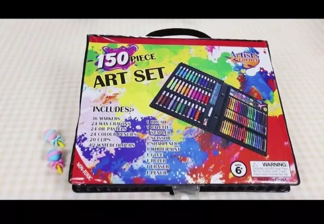 150Pcs/Set Art Drawing Set Water Color Pencil Stationery Paint Crayon Oil Pastel