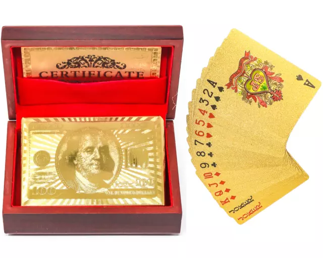 24k Gold Plated Playing Card – Poker Gift Box – 999.9 Luxury Premium Foil Casino