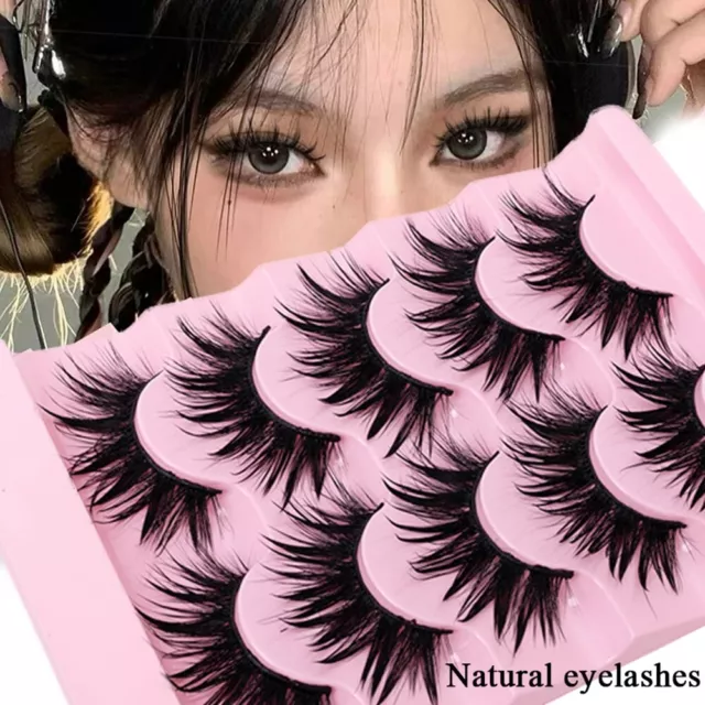 5 Pairs 3D Mink False Eyelashes Wispy Cross Long Thick Soft Fake Eye Lashes ❃