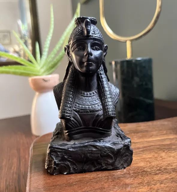 Vintage Handmade Isis Goddess Bust 4.5 Inch Statue Sculpture Ancient Egyptian