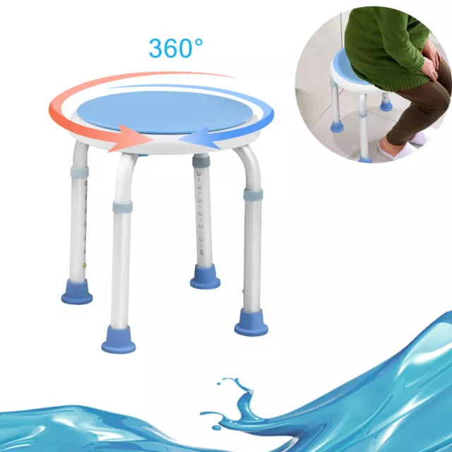 Taburete de ducha ajustable taburete de baño redondo 360° silla de ducha taburete giratorio taburete de baño DE