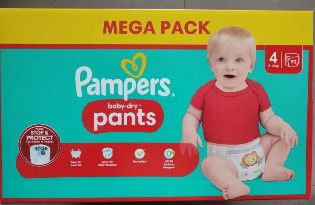 92 Couches Pampers Baby-Dry Pants Taille  4