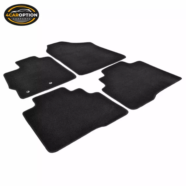 Fits 07-12 Toyota Yaris Floor Mats Carpet Front & Rear Nylon Black 4PC Set 2