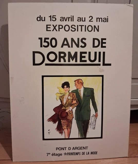 Affiche ancienne originale de René Gruau : La Pluie, ou Femme au