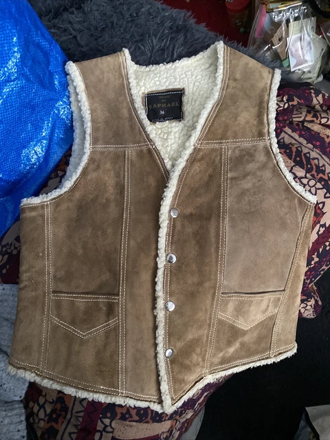 Gilet vintage ""Pelle di Raffaello"" camicia taglia 36"" pelle di pecora