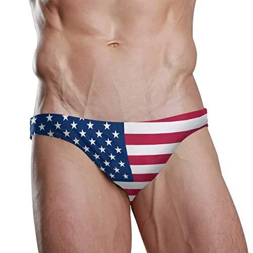Sexy Swim Brief Bikini National Flag Beach Athletic XX-Large American Flag