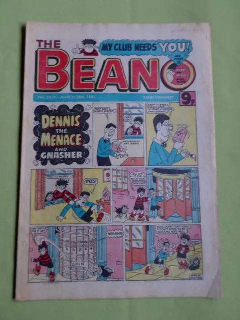 The Beano  - Uk Comic - 28 Mar 1981  - # 2019