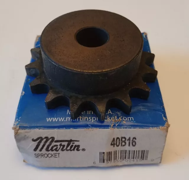 Martin 40B16, Roller Chain Sprocket, 16 Teeth, 1", Genuine, New, Free Shipping