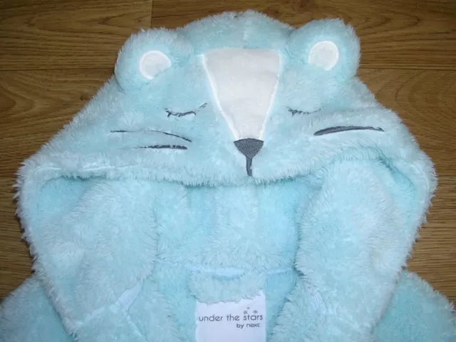 NEXT Girls Blue Super Soft Fleece Dressing Gown Pyjamas Age 18-24m 2