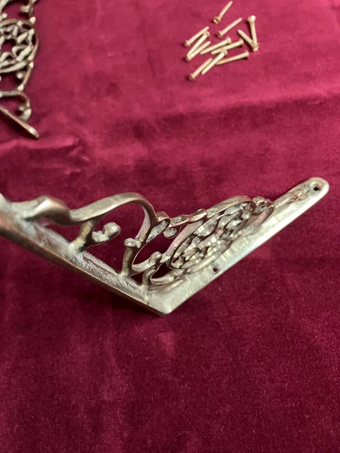 Vintage Brass Shelf Brackets with Screws 6