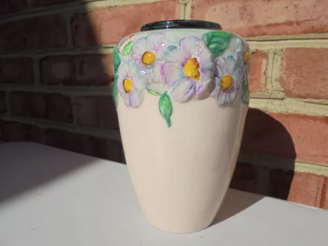 Antique Vintage Carlton Ware Australian Design Raised Floral Pattern Vase 6 1/8"