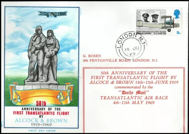 GB QEII FDC 1953 -1969 Pre Decimal Commemorative Registered Plain Stuart Fm 99p