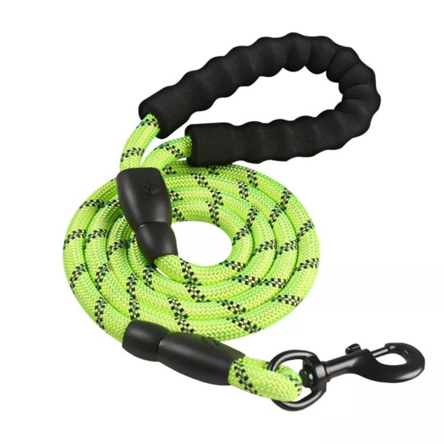 Laisse pour chien en nylon réfléchissante en vert avec une longueur de 1,5 mètre