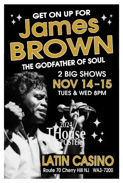 JAMES BROWN 1967 Concert Poster LATIN CASINO Cherry Hill NJ POSTER SIGN