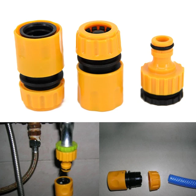 3pcs/Set Hose Pipe Tube Fitting Quick Water Connector Adapter Garden Lawn Tap
