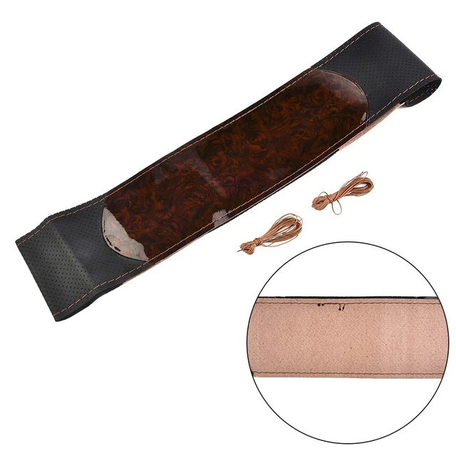 With Needles And Thread Steering wheel cover Universal Peach Wood Truck