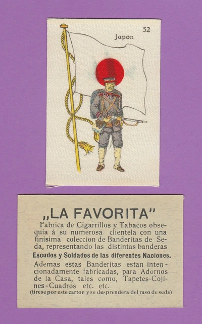 La Favorita (Canary Islands) - Scarce Silk Flags & Soldiers Card - Japan
