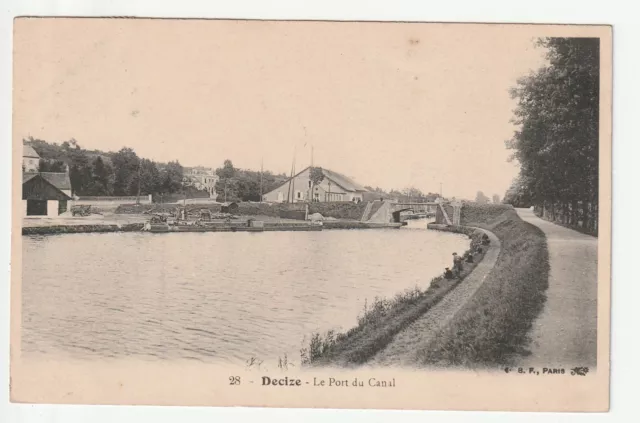 DECIZE - Nievre - CPA 58 - le port du Canal - Péniche