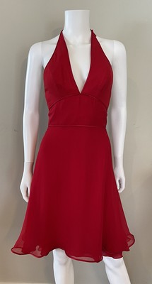 Donald Deal for Neiman Marcus Vintage Red Silk Dress Marilyn Monroe Style 2000's