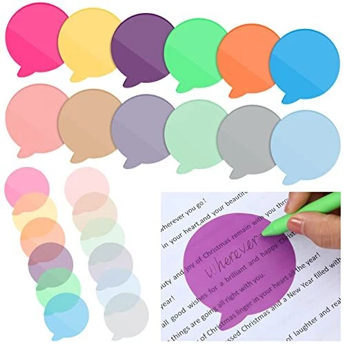 12 Pack Transparent Sticky Notes Clear Padsn